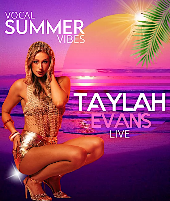 Vocalist - Taylah Evans, performing at New Years Eve Melbourne - Sunset on the Yarra event.